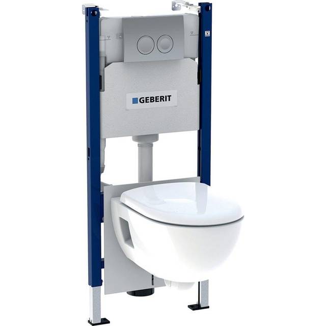 Vägghängd Toalett Ifö Geberit Duofix Renova Rimfree Sits Vit