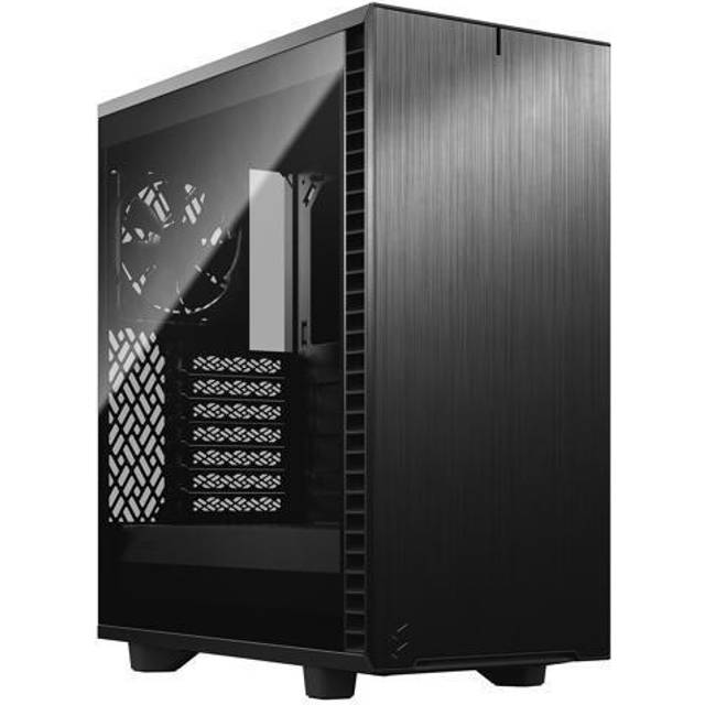 Fractal Design Define 7 Compact Black - Dark Tinted Tempered Glass - Brushed Aluminum/Steel ATX Compact Silent Window Mid Tower Computer Case