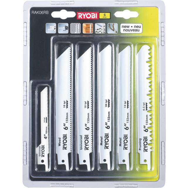 Ryobi RAK06RB Reciprocating Saw Blade Set, 6 Piece