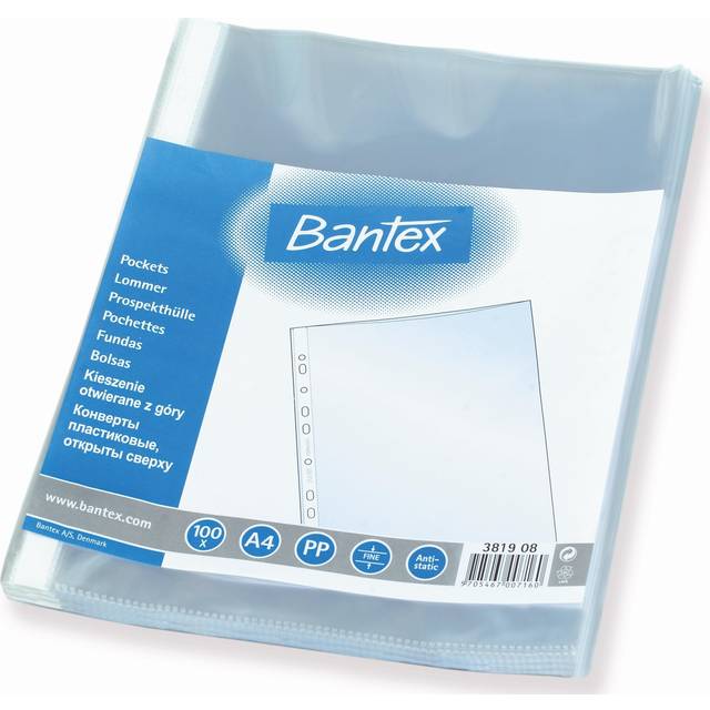 Bantex Pocket A4 0,04mm Reflexfri, 100 st.