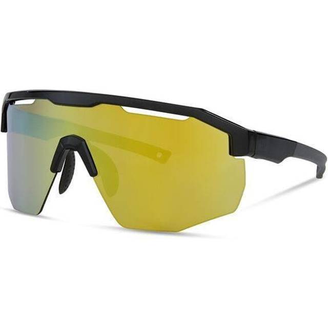Madison Cipher Sunglasses 3 Lens Pack - Black Frame / Bronze Mirror / Amber / Clear Lens - Black/brown/clear