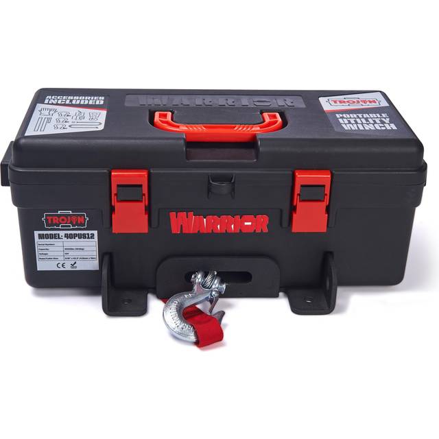 Warrior Winches Trojan 4000 Portabel Vinsch - Stålvajer 12V