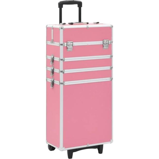 vidaXL Make-up Trolley Aluminium Pink