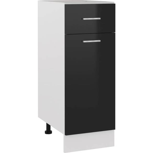 vidaXL Drawer Bottom Cabinet Black 30x46x81.5 cm Engineered Wood