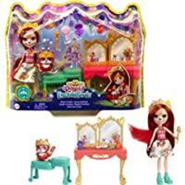Fisher-Price Enchantimals GYJ05 - Royal Dressing Table Playset with Fabrina Fox Doll (approx. 15.2 cm) and 1 Animal, Toy for Children from 4 Years