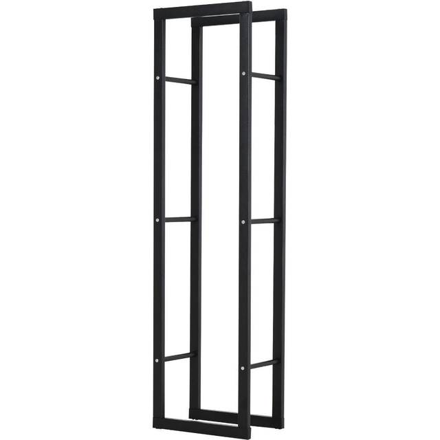 Homcom 150Cm Metal Firewood Log Holder Rack Elevated Design, Base Side Rails - One Size