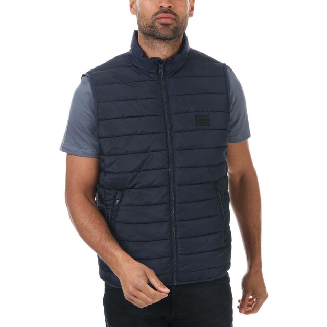 Jack & Jones Mens Wing Body Warmer Gilet in Navy - Size X-Large