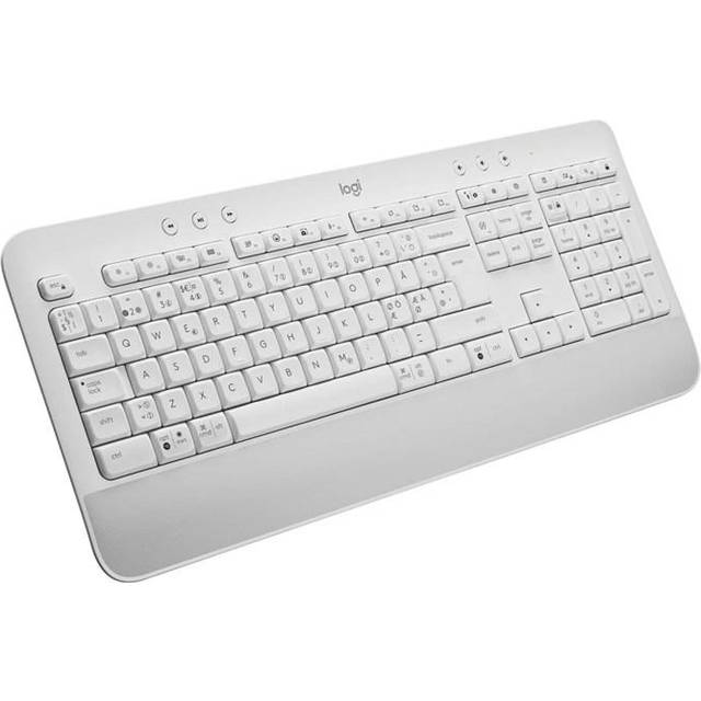 Logitech Signature K650 Comfort Full-Size Trådlöst Tangentbord med Handledsstöd, Bluetooth/Logi Bolt USB-Mottagare, Mjuka Tangenter, Knappsats, Passar Flera OS/PC/Windows/MAC , Pan Nordic QWERTY - Grå