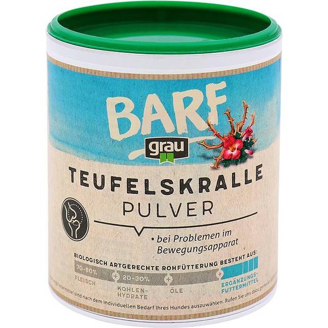 GRAU Pulver av 100% ren djävulsklo för att stärka rörlighet, ledfunktion, senor och ligament, tillskottsfoder för hundar, originalprodukt, 1-pack (1 x 300 g)
