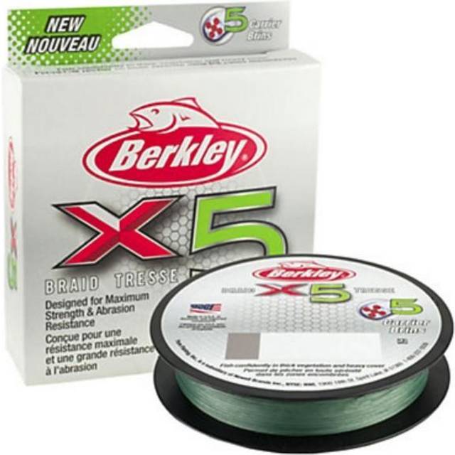Berkley unisex X5 Lo flätad fiskelina, låg-vis-grön, 165yd/36 kg