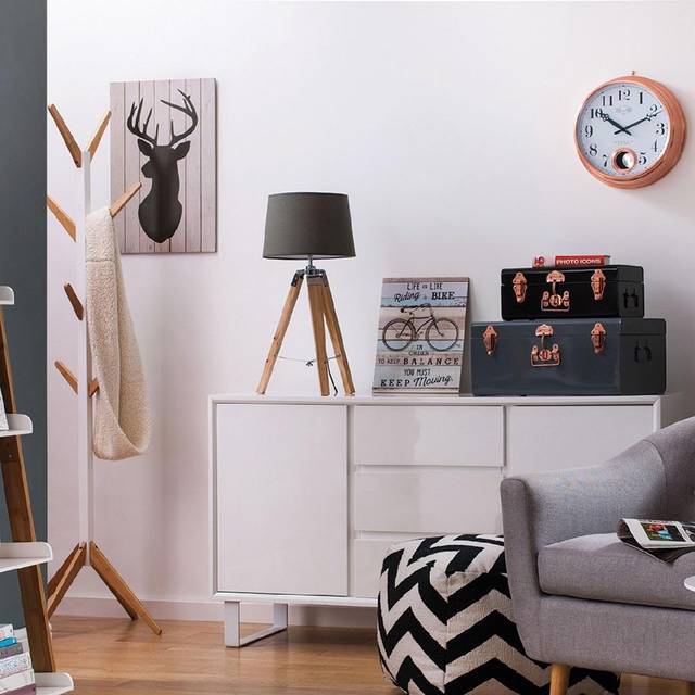 Interiors by Premier Stag Silhouette Wall Plaque, Christmas Wall Art, Abstract Artwork for Home, Office, Stag Head Wall Painting - Brown - One Size