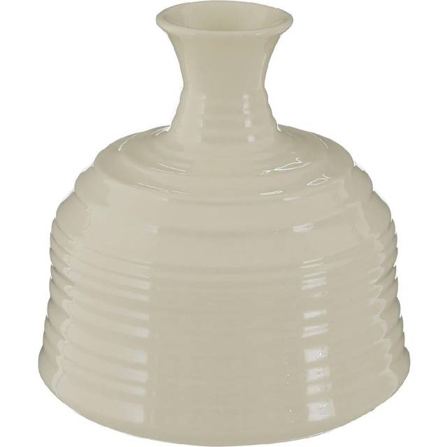 Interiors by Premier Contemporary Cream Small Ribbed Ceramic Vase, Durable Floral Vase, Easily Maintained Stoneware Flower Vase