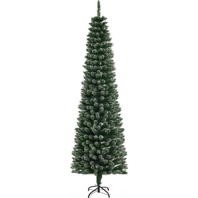 Bon Noel 6.5ft Light Frosted Green Slim Artificial Christmas Tree, Green