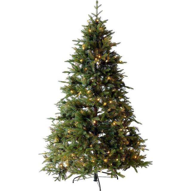 Luxury 8ft Pre-Lit Faux Hinged Christmas Tree