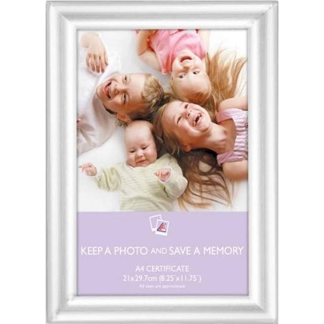 Silver Modern Picture Photo Frame Silver Rounded Polystyrene Not Glass A4 Certificate