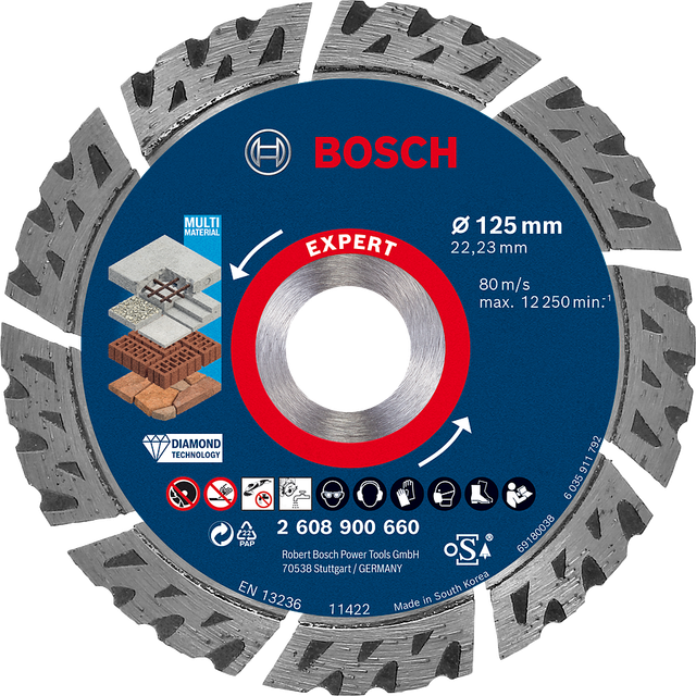 Bosch Expert Multi Material Diamond Cutting Disc 125mm 2.2mm 22mm