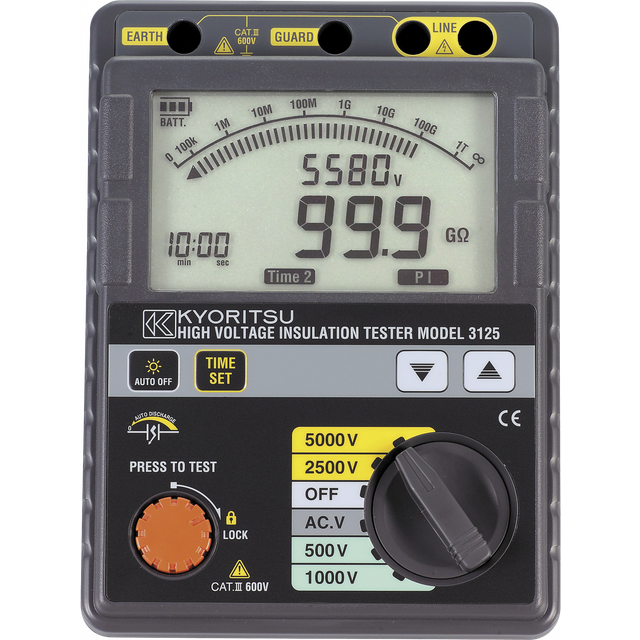 Kyoritsu 3125A – Digital 5kV højspændingsisolationstester