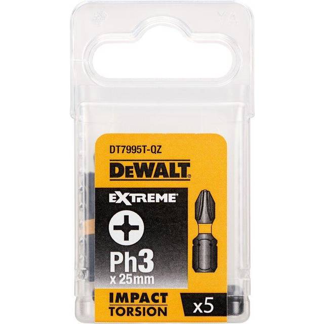 DeWalt Phillips Extreme Impact Torsion Screwdriver Bit PH3 25mm Pack of 5