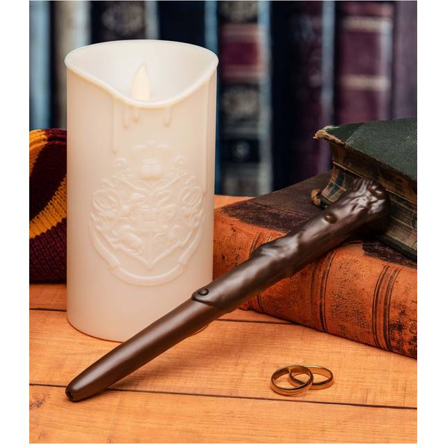 Harry Potter Magical Hogwarts Crest Led Candle Light With Wand Remote - Officially Licensed Wizarding World Merchandise, Fun Bedroom D&Eacute;Cor For Fans - Black