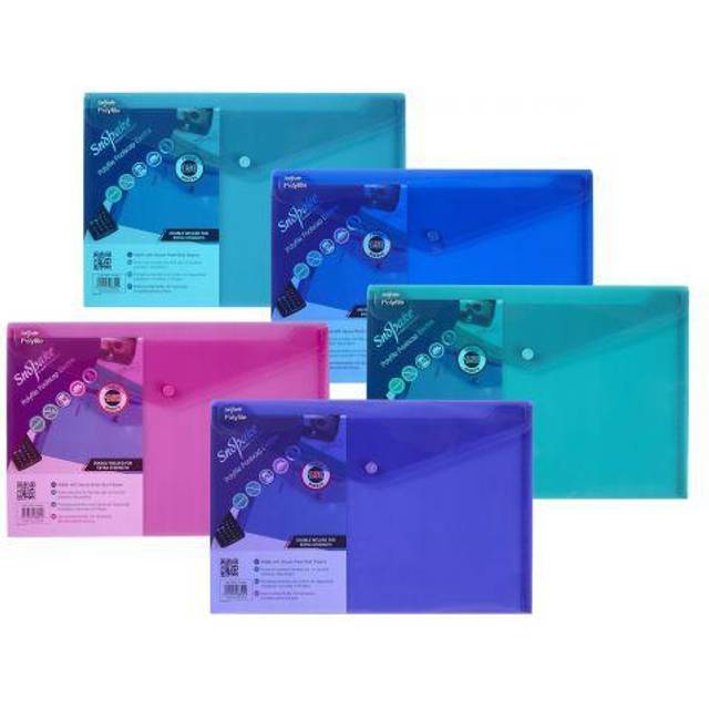 Snopake 10088 Polyfile Electra Popper Wallet Foolscap Assorted Pac...