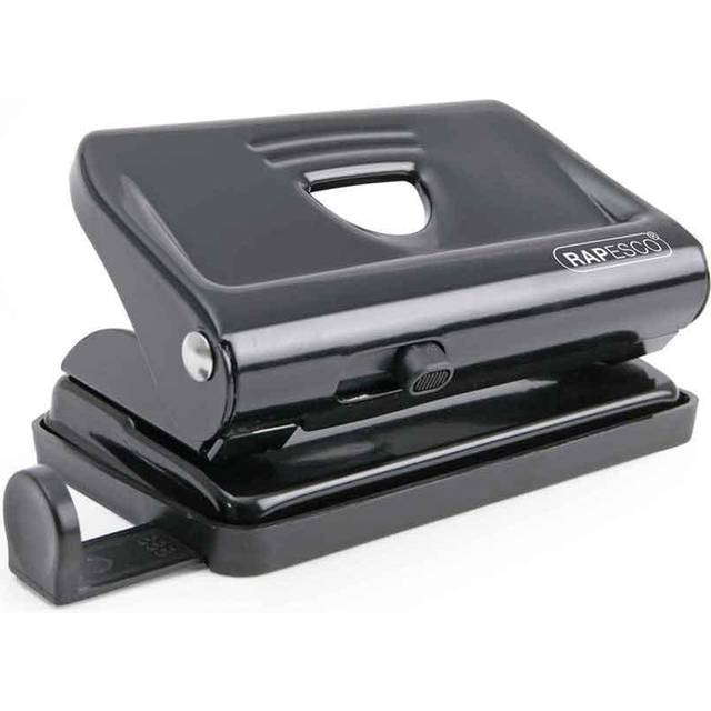 Rapesco 810 2-Hole Metal Punch 12 Sheets - Black