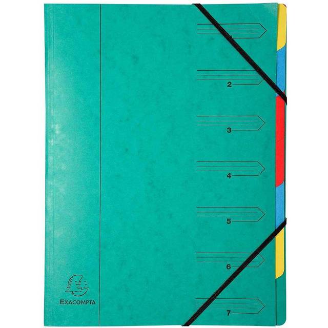 Exacompta Europa 7-Part Organiser A4 Green 5220Z