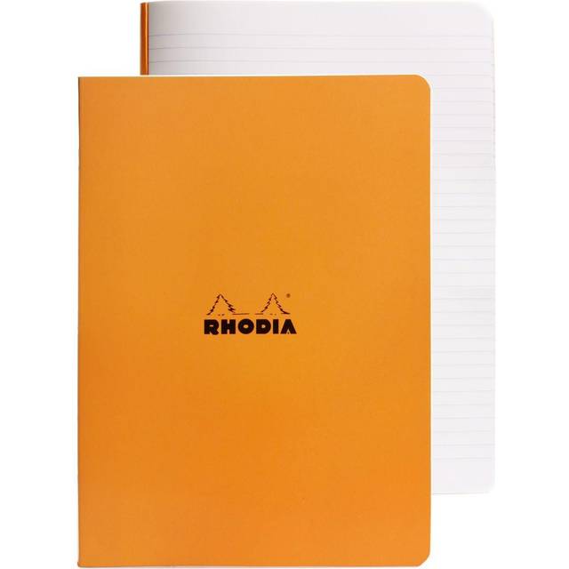 Rhodia Staplebound Orange Lined Notebook 14.8 X 21cm (119188C)