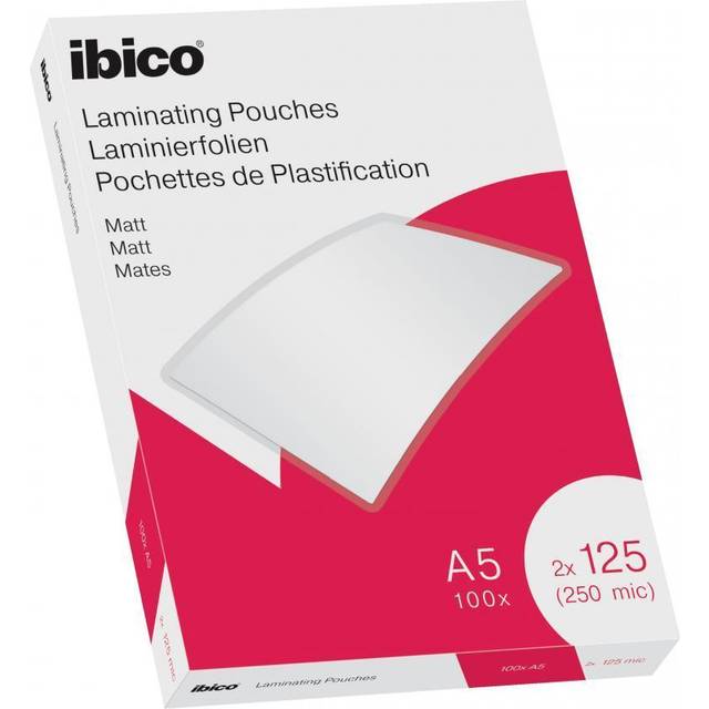 Ibico Matt A5 Laminating Pouches 250 Micron Clear (Pack 100)