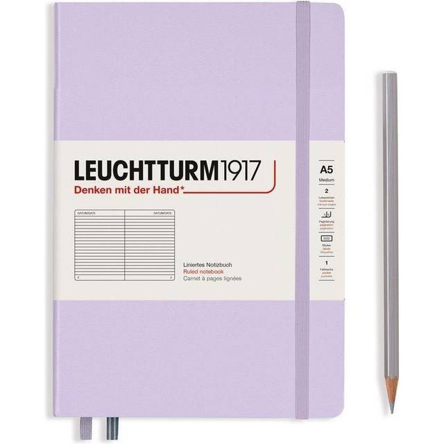 Leuchtturm1917 : A5 Hardcover Notebook : 80gsm : 251 Pages : Ruled : Lilac