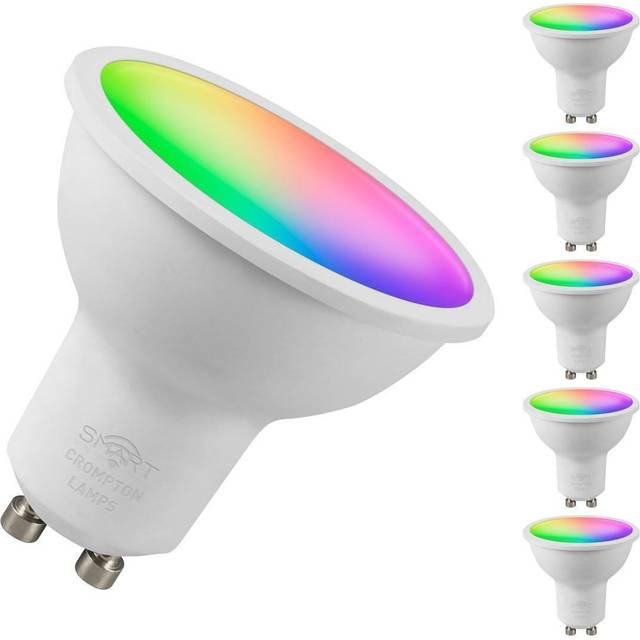 Crompton Lamps LED Smart Wifi GU10 Bulb 5W Dimmable RGB and Tuneable White 100° Opal