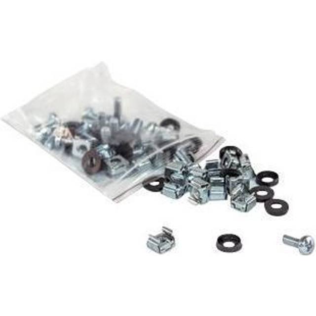 Intellinet Cage Nut Set (20 Pack), M6 Nuts, Bolts and Washers, Suitable for Network Cabinets/Server Racks, Plastic Storage Jar, Lifetime Warranty
