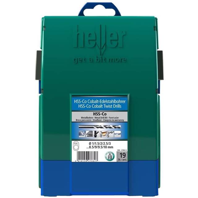 Heller 19 Piece HSS Cobalt Stainless Steel Drill Bit Set