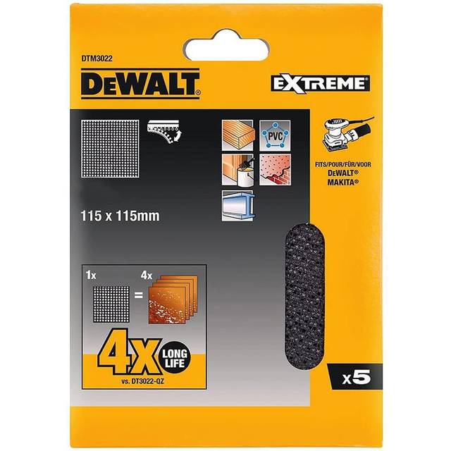 DeWalt Extreme Universal Abrasive Mesh 1/4 Sanding Sheet 5pc