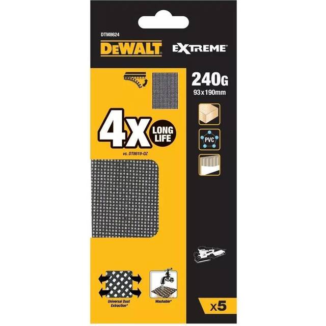 DeWalt DTM8624-QZ 1/3 Mesh Sanding Sheets 240 Grit Pack of 5