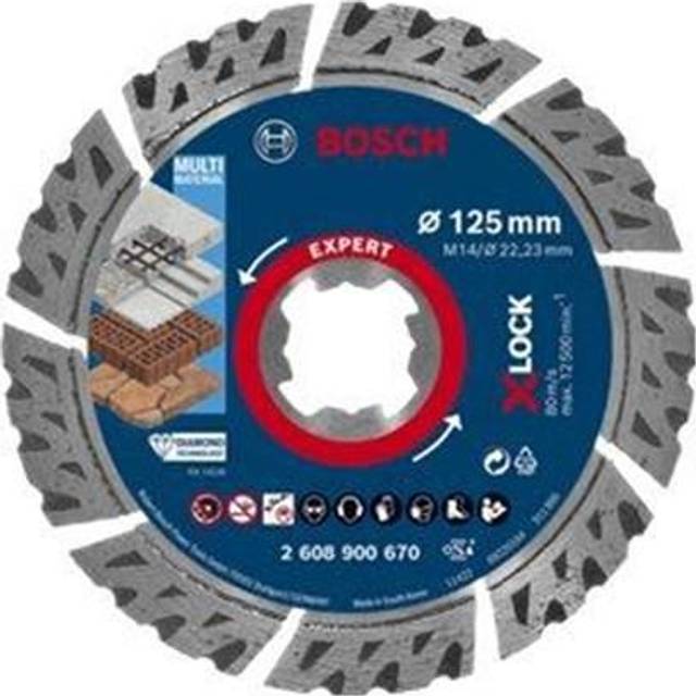 Bosch professional x-lock diamond cutting disc - multimaterial, 125 x 22.23 x 2.