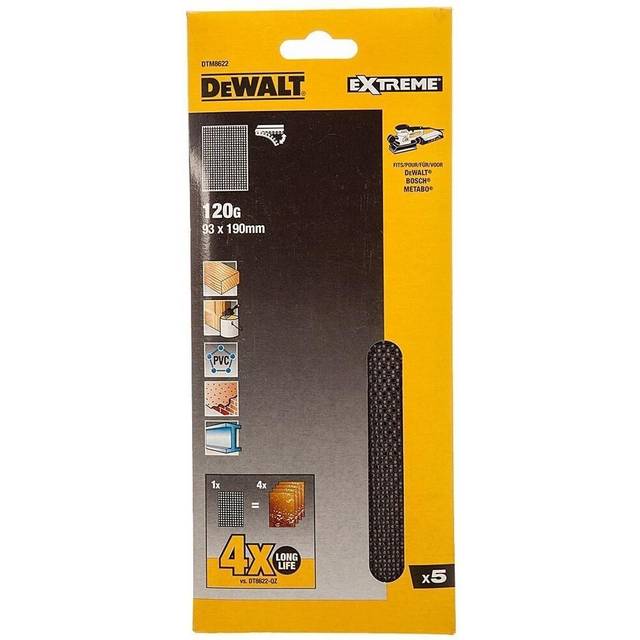 DeWalt DTM8622-QZ 1/3 Mesh Sanding Sheets 120 Grit Pack of 5