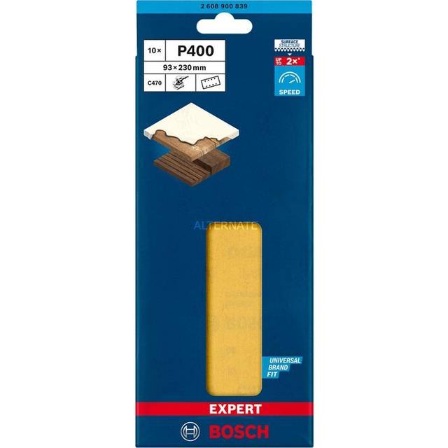 Bosch Expert C470 Best for Wood and Paint Sanding Sheets 93mm x 230mm 400g Pack of 10
