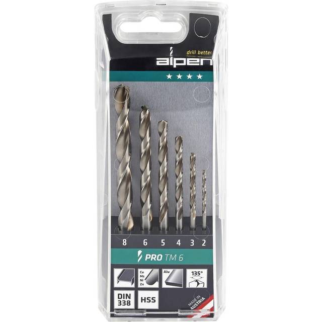 Alpen 6 Piece HSS Pro Ground Jobber Drill Set