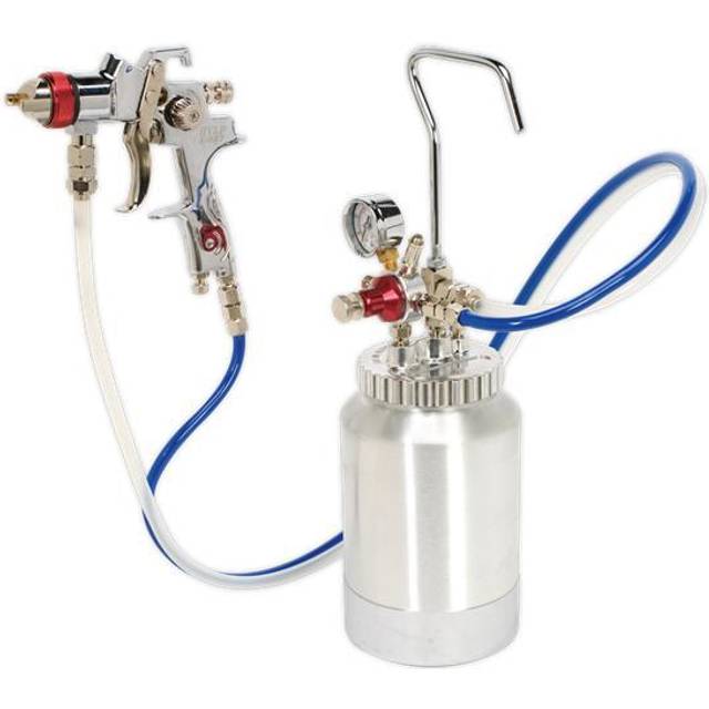 Sealey HVLP Pressure Pot System with Spray Gun & Hoses 1.7mm Set-up