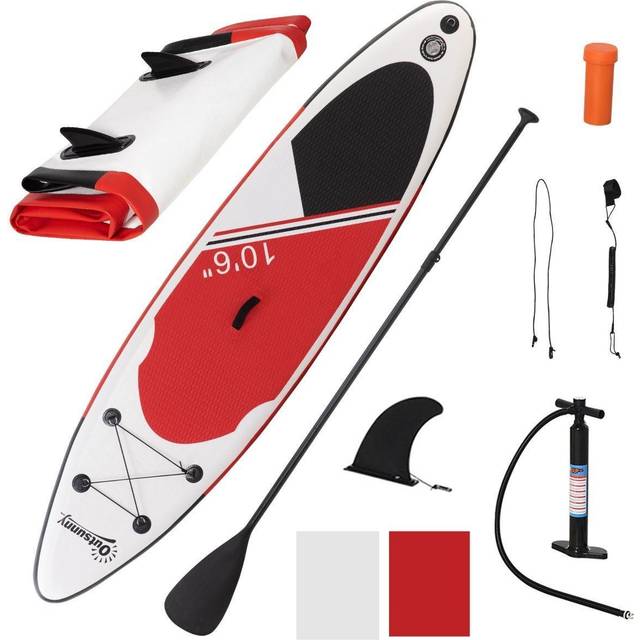Outsunny 10Ft Inflatable Stand Up Board Non-Slip Deck Board w/ Paddle Carry Bag | TJ Hughes