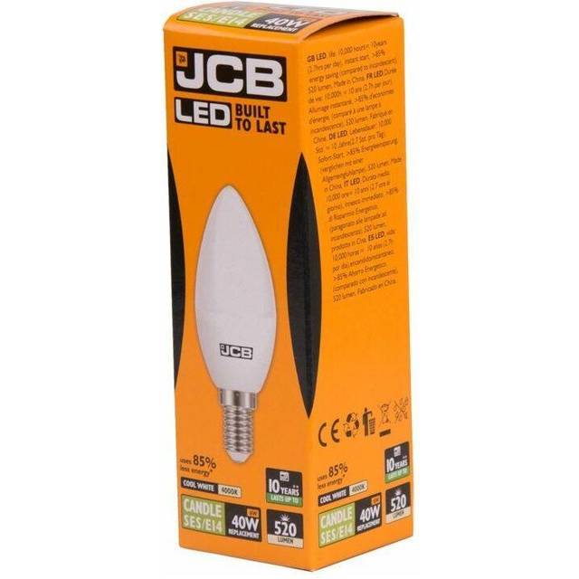 JCB 5.5w E14 SES 4000k Frosted LED Candle Bulb - Cool White