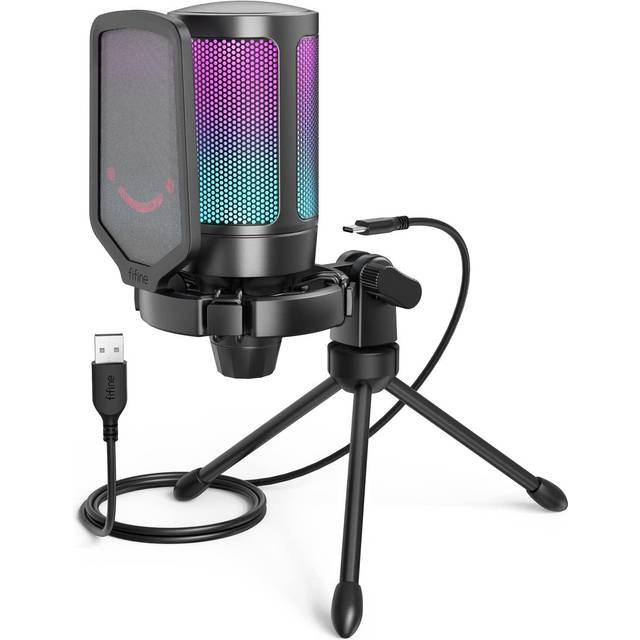 OPENED BOX TECURS USB Microphone RGB with Arm,Condenser Microphones for PC