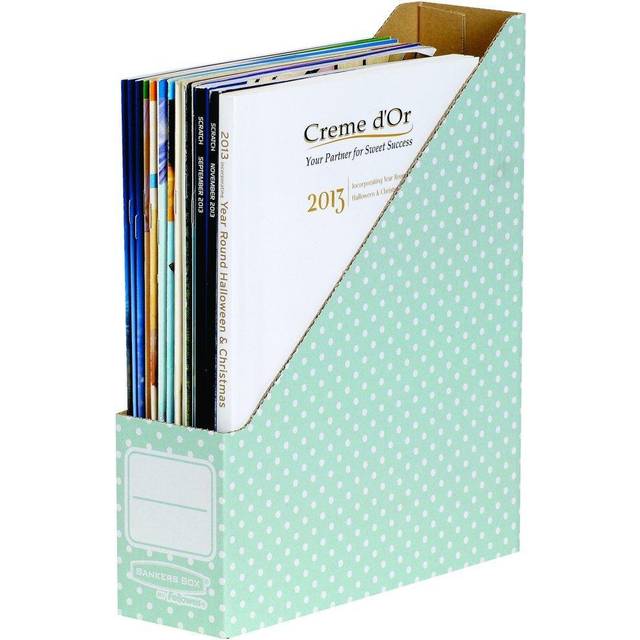 Fellowes 10 BANKERS BOX Magazine Filhållare - Kartong Magasin Fil för tidskrifter, Böcker och Pappersarbete - FSC-certifierad - B 15,9 x H 31 x D 32 cm - Förpackning med 10 - Grön/Vit