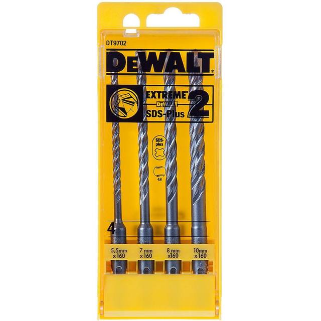 Extreme 4 Piece sds+ Drill Bit Set DT9702-QZ 5.5mm 7mm 8mm 10mm + Case - Dewalt