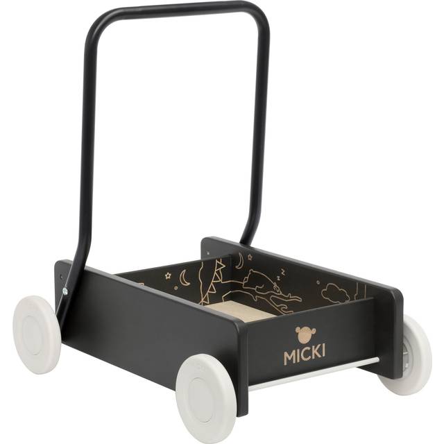 Micki lära-gå-vagn svart premium