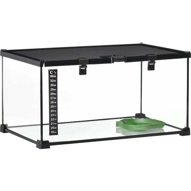 PawHut Glass Reptile Terrarium Habitats for Lizards - Frogs - Snake 50 x 30 x 25cm | TJ Hughes