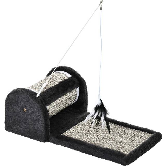 PawHut Cat Scratcher Sisal Scratching Pad Mat Kitten Toy w/Roller Feather Teaser | TJ Hughes