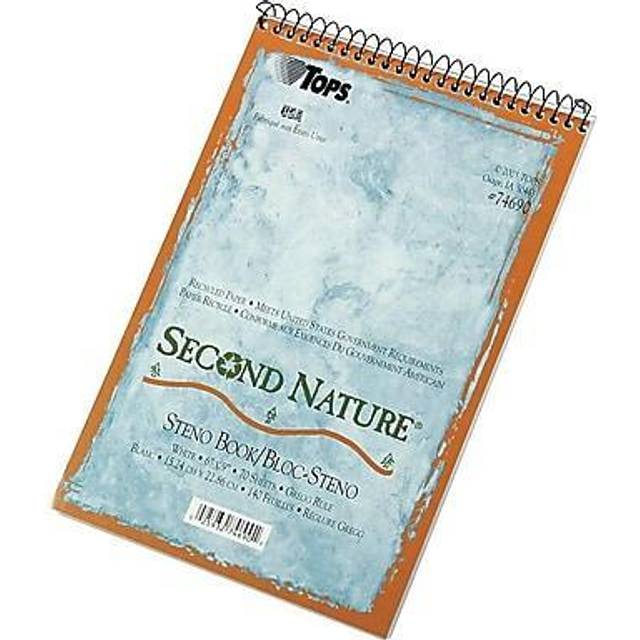 Second Nature Spiral Reporter / Steno Notebook  70-Sheet [Set of 3]