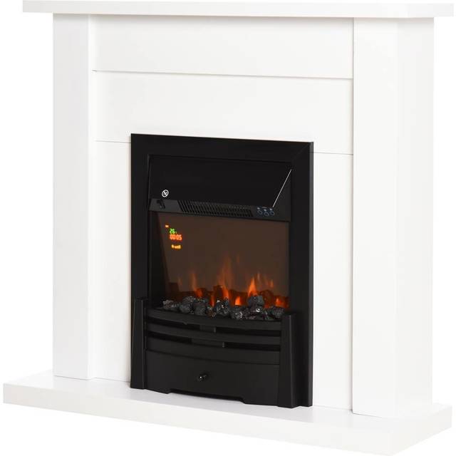 HOMCOM 2000W 5-Level MDF Electric Fireplace Heater with Remote White | TJ Hughes