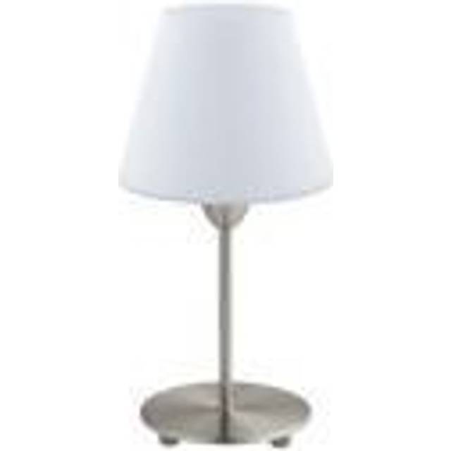 Eglo Damasco Table Lamp With Round Tapered Shade Satin Nickel